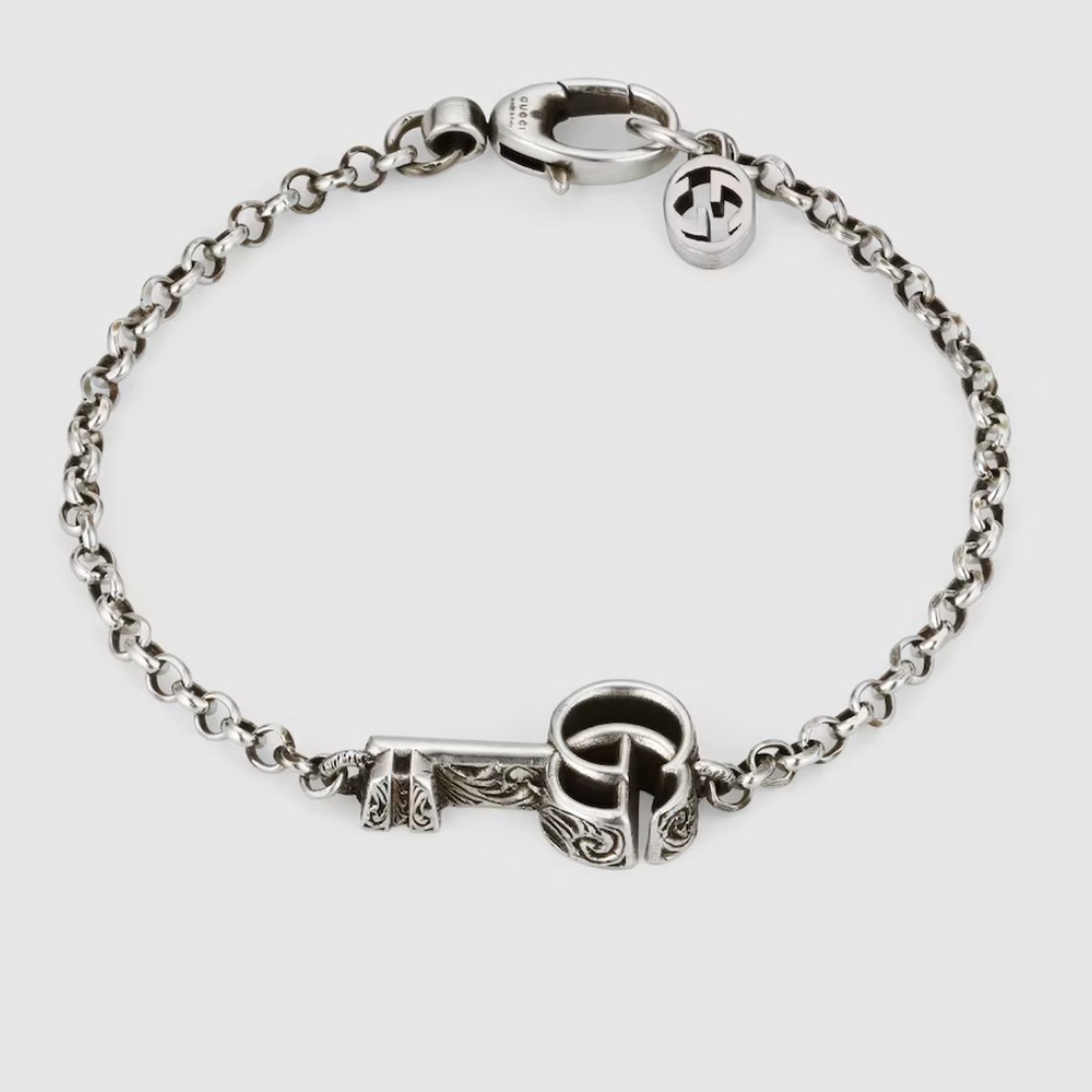 Gucci Silver Key Charm Bracelet